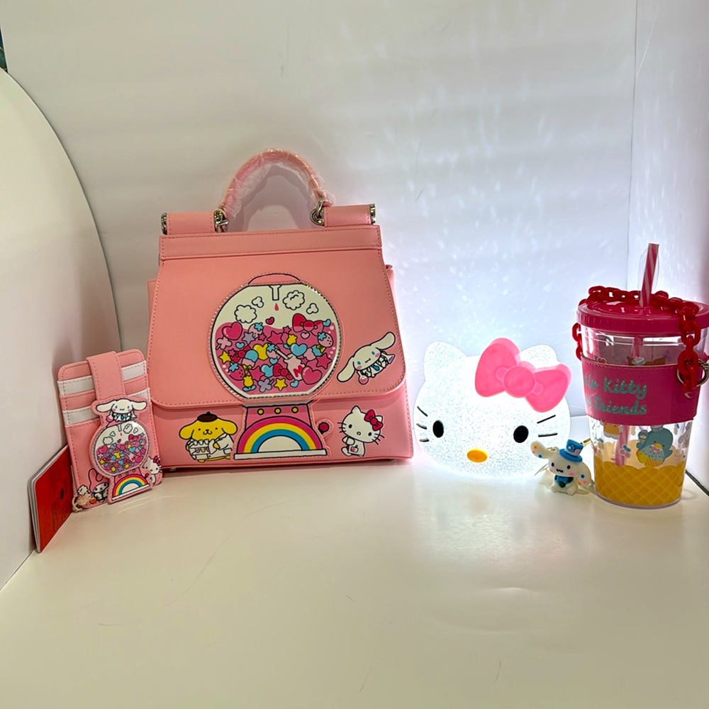 Loungefly Hello Kitty & Friends.Satchel,wallet,Cup,Night Light & Keychain